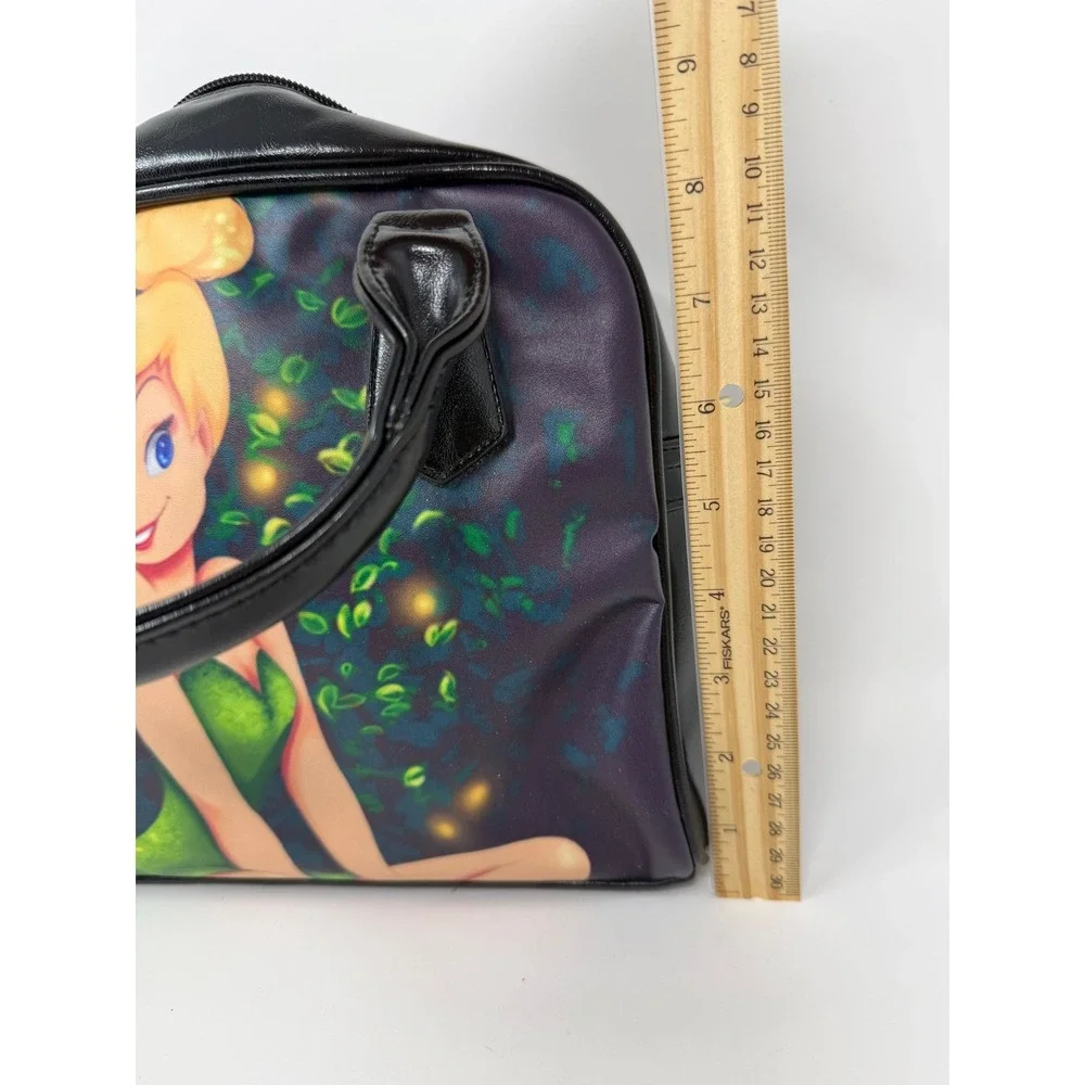 Disney Tinker Bell Fairy Satchel Crossbody Bag‎ Black Purple Graphic Print